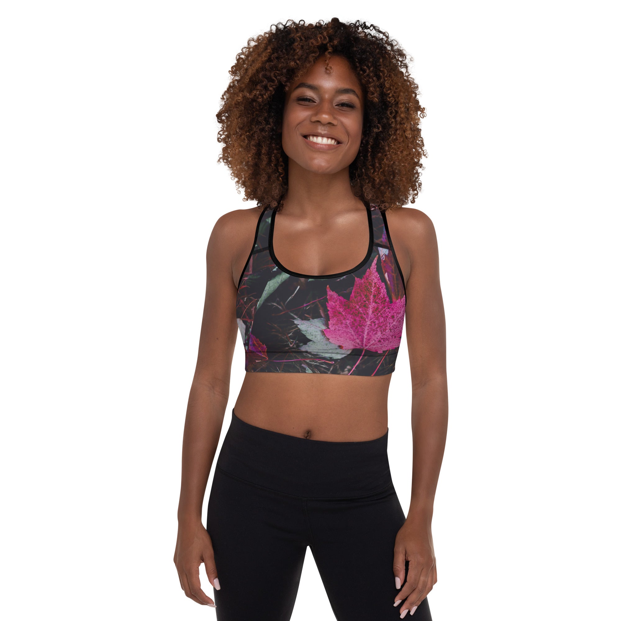 Sports Bra- Fall Design. Activewear Bra. Yoga or Gym Top. "PurpleAutumn" by WickedYo.